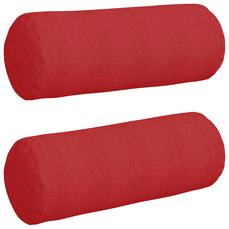 Vidaxl bolster kussens 2 st stof rood ø 25 x 70 cm
