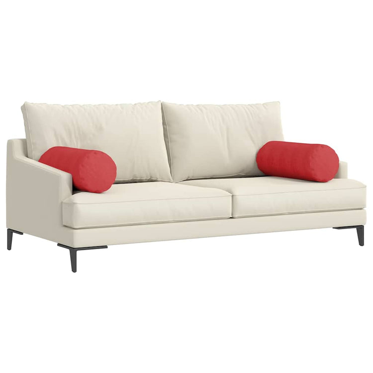 Vidaxl bolster kussens 2 st stof rood ø 25 x 70 cm