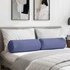 Vidaxl bolster kussens 2 stuks jeans blauw ø 25 x 70 cm stof