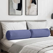 Vidaxl bolster kussens 2 st stof jeans blauw ø 25 x 70 cm - afbeelding 1