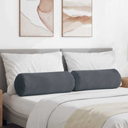 Vidaxl bolster kussens 2 stuks donkergrijs ø 25 x 70 cm cordstof - afbeelding 1