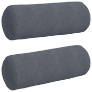 Vidaxl bolster kussens 2 stuks donkergrijs ø 25 x 70 cm cordstof - afbeelding 2