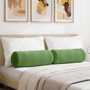 Vidaxl bolster kussens 2 stuks lichtgroen ø 25 x 70 cm cordstof - afbeelding 1