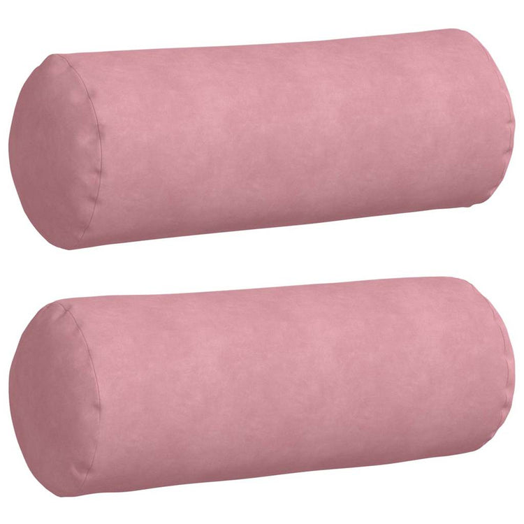 Vidaxl bolster kussens 2 stuks roze ø 25 x 70 cm cordstof