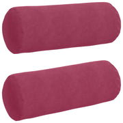 Vidaxl bolster kussens 2 stuks wijnrood ø 25 x 70 cm cordstof - afbeelding 2