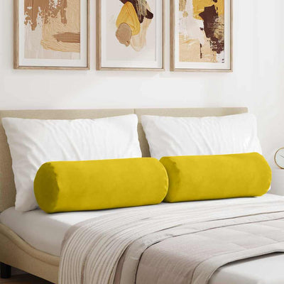 Vidaxl bolster kussens 2 stuks geel ø 25 x 70 cm cordstof