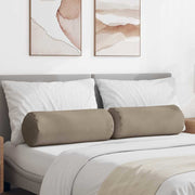 Vidaxl bolster kussens 2 st microvezel stof taupe ø 25 x 70 cm - afbeelding 1