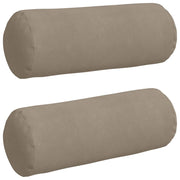 Vidaxl bolster kussens 2 st microvezel stof taupe ø 25 x 70 cm - afbeelding 2
