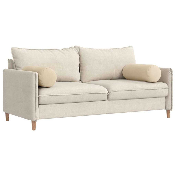 Vidaxl bolster kussens 2 stuks crème ø 25 x 70 cm microvezel stof