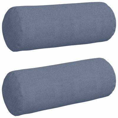 Vidaxl bolster kussens 2 stuks blauw ø 25 x 70 cm cordstof