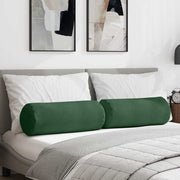 Vidaxl bolster kussens 2 stuks donkergroen ø 25 x 70 cm cordstof - afbeelding 1
