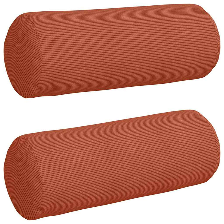 Vidaxl bolster kussens 2 stuks rood-oranje ø 25 x 70 cm cordstof