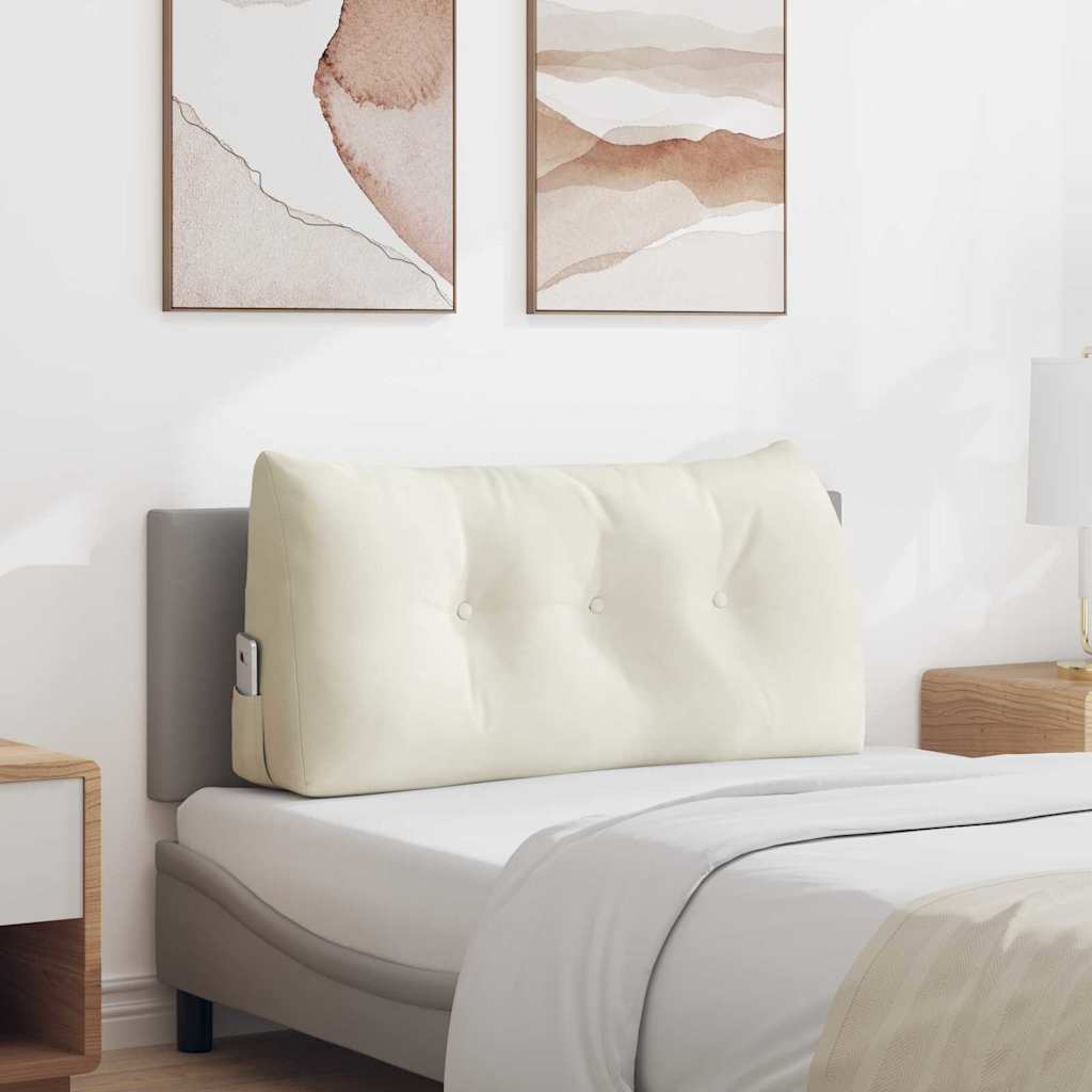Vidaxl rugkussen crème 100 x 24 x 50 cm fluweel