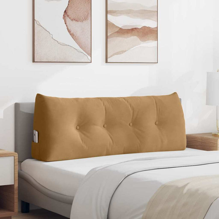 Vidaxl rugkussen bruin 120 x 24 x 50 cm fluweel