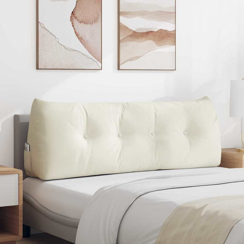 Vidaxl rugkussen crème 140 x 24 x 50 cm fluweel