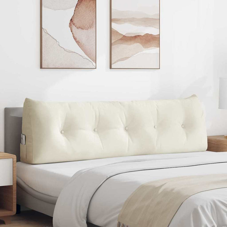 Vidaxl rugkussen crème 160 x 24 x 50 cm fluweel