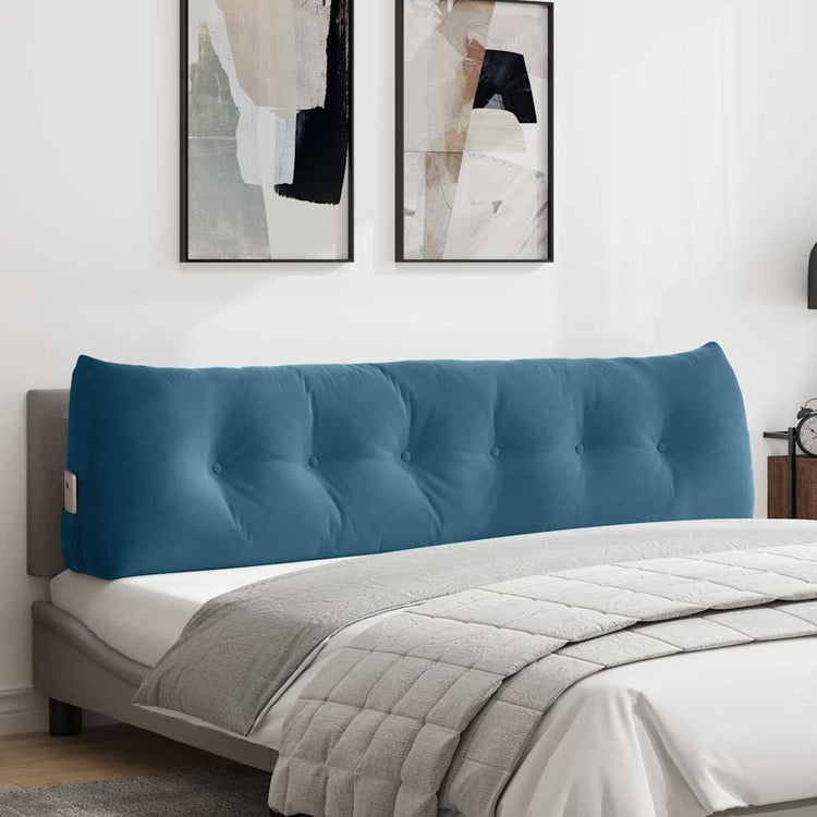 Vidaxl rugkussen blauw 180 x 24 x 50 cm fluweel