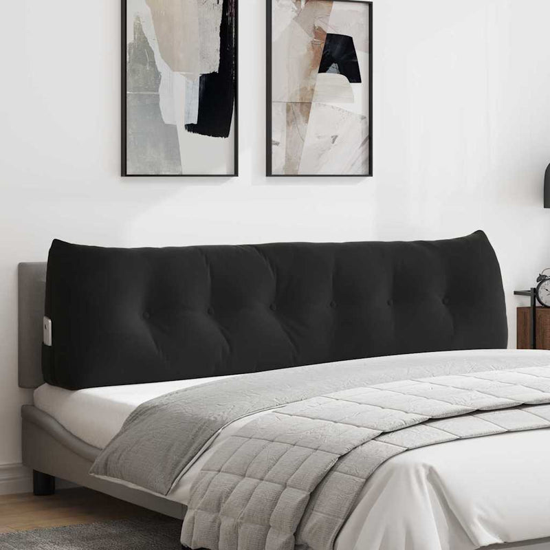 Vidaxl rugkussen zwart 180 x 24 x 50 cm fluweel