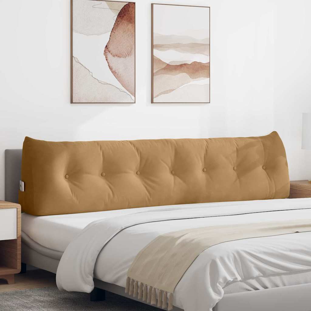Vidaxl rugkussen bruin 200 x 24 x 50 cm fluweel