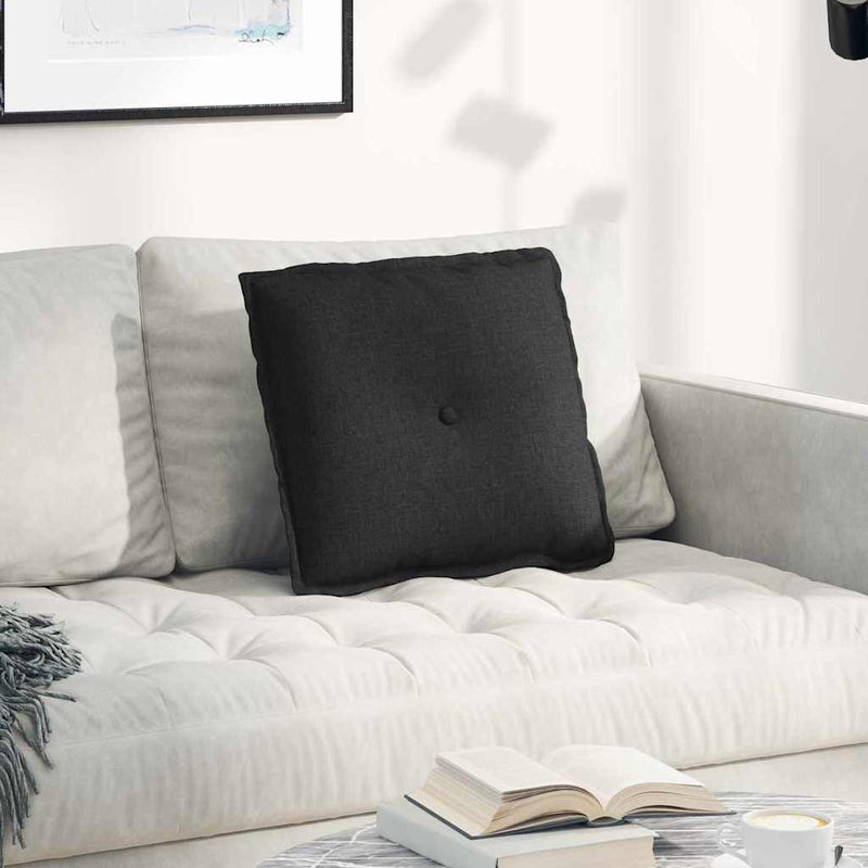 Vidaxl rugkussen zwart 50 x 19 x 45 cm stof