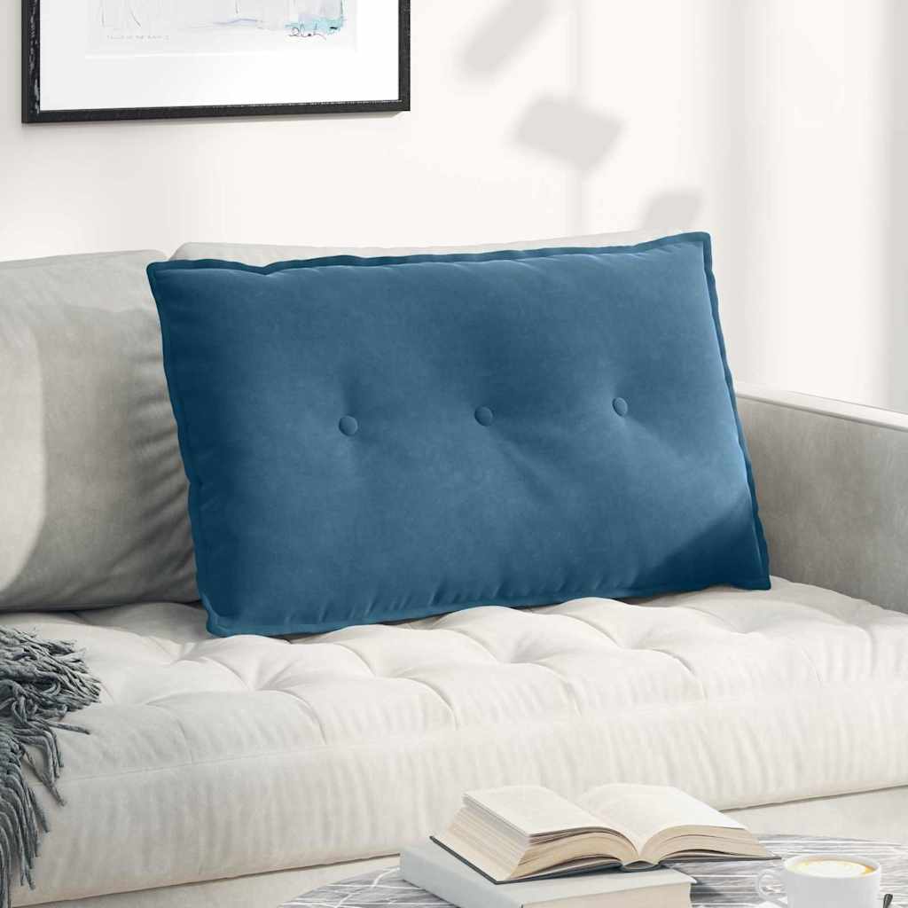 Vidaxl rugkussen blauw 80 x 50 cm cordstof