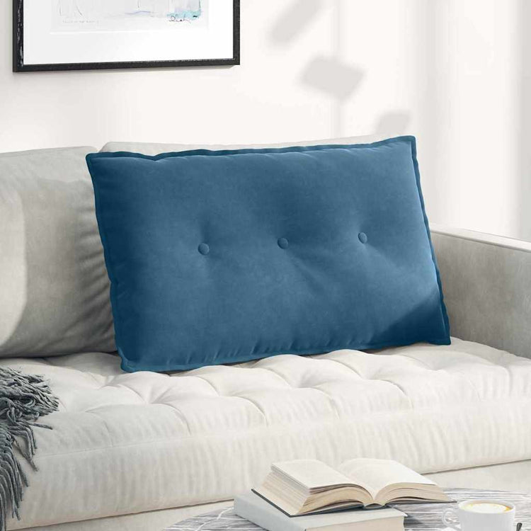Vidaxl rugkussen blauw 80 x 50 cm cordstof