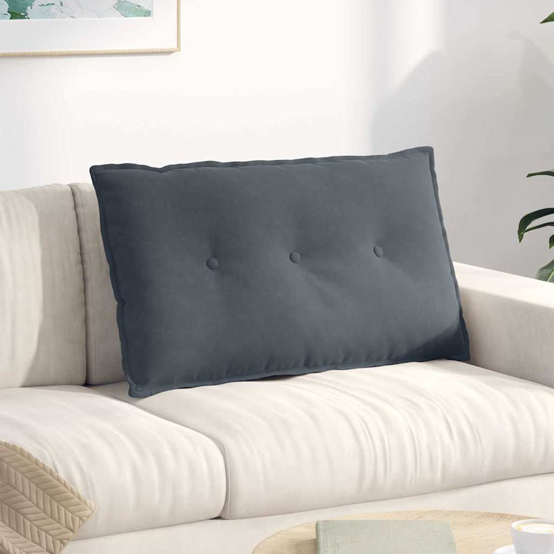 Vidaxl rugkussen donkergrijs 80 x 50 cm cordstof