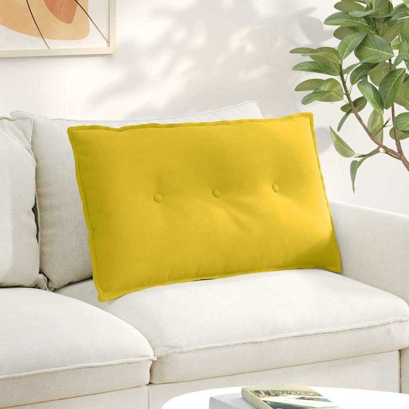 Vidaxl rugkussen geel 80 x 50 cm cordstof