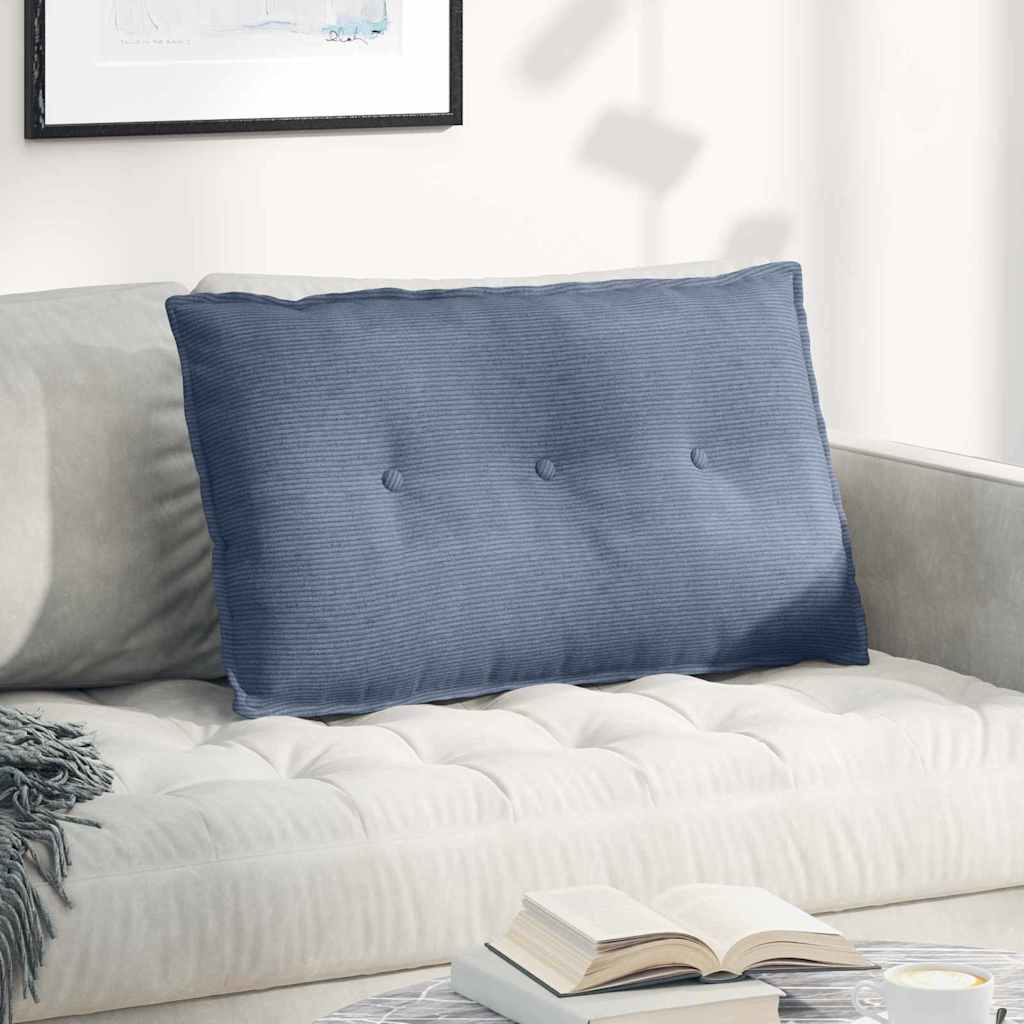 Vidaxl rugkussen blauw 80 x 50 cm katoen stof