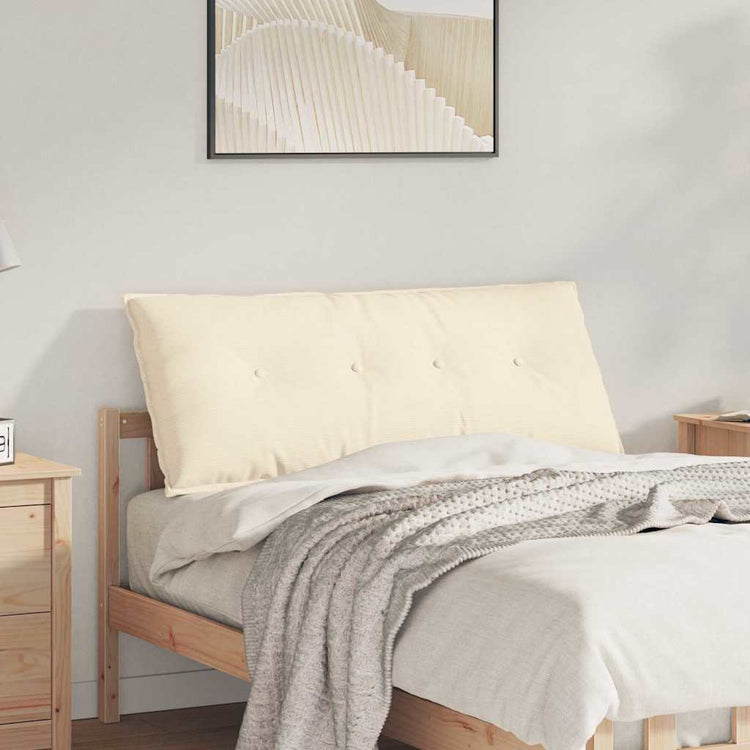 Vidaxl rugkussen crème 120 x 50 cm cordstof