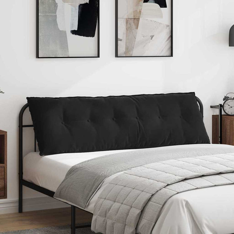 Vidaxl rugkussen zwart 160 x 50 cm katoen stof