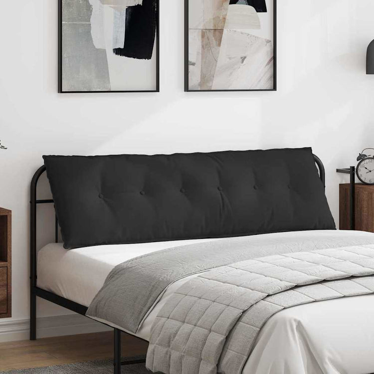 Vidaxl rugkussen zwart 160 x 50 cm microvezel stof