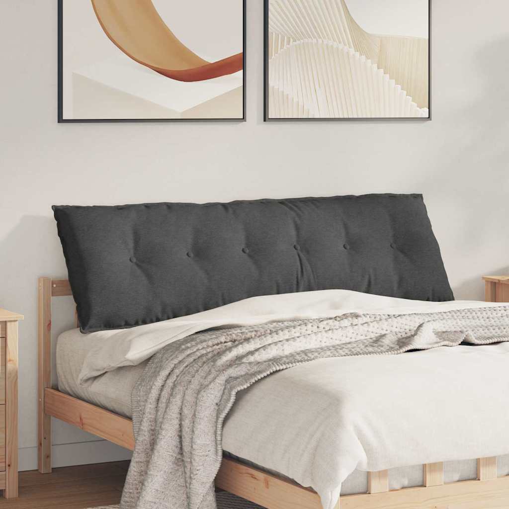 Vidaxl rugkussen donkergrijs 160 x 50 cm katoen stof