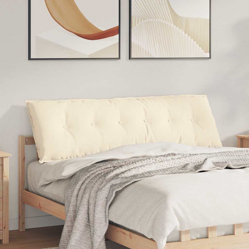 Vidaxl rugkussen crèmekleurig 160 x 50 cm katoen stof