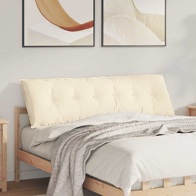 Vidaxl rugkussen crèmekleurig 160 x 50 cm katoen stof