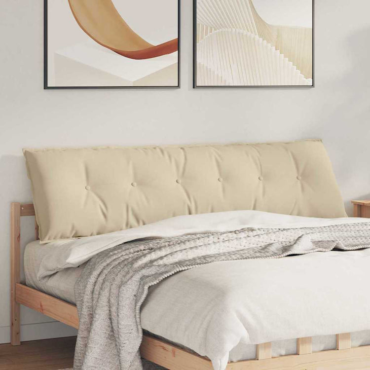 Vidaxl rugkussen crèmekleurig 180 x 50 cm microvezel stof