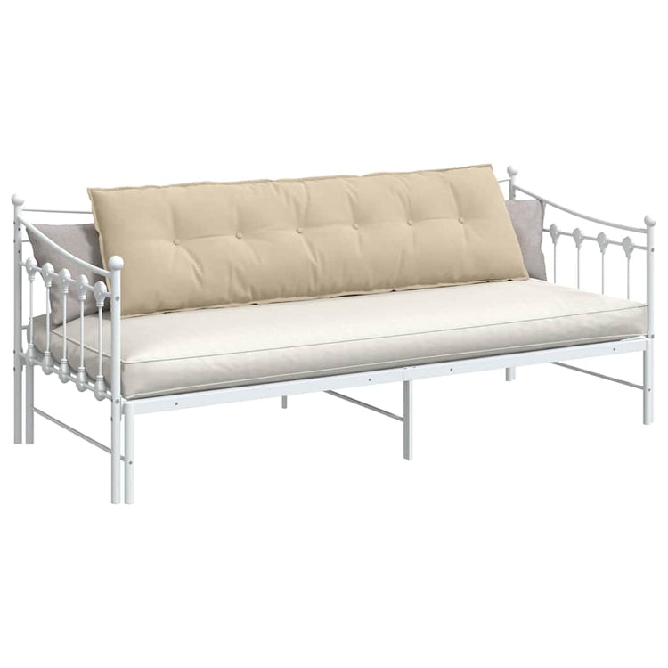 Vidaxl rugkussen crèmekleurig 180 x 50 cm microvezel stof
