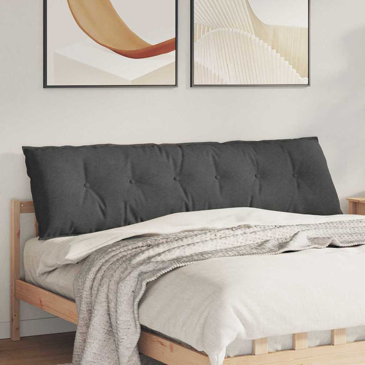 Vidaxl rugkussen donkergrijs 180 x 50 cm katoen stof