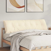 Vidaxl rugkussen crèmekleurig 180 x 50 cm katoen stof - afbeelding 1