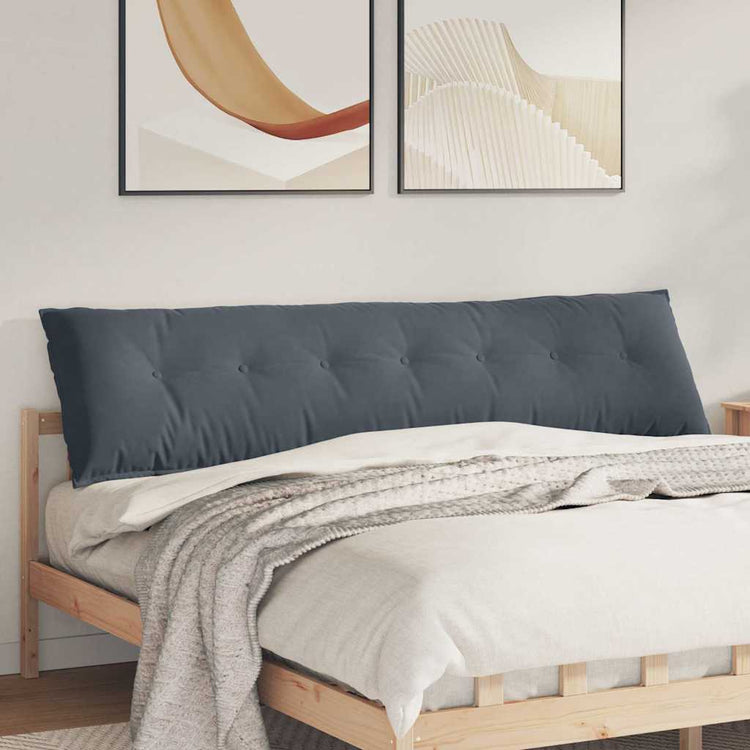 Vidaxl rugkussen donkergrijs 200 x 50 cm katoen stof