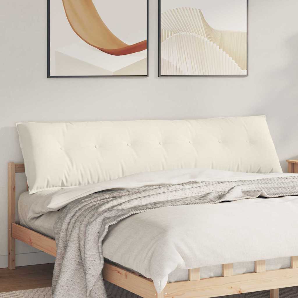Vidaxl rugkussen crème 200 x 50 cm cordstof