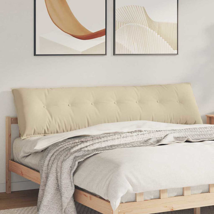 Vidaxl rugkussen crèmekleurig 200 x 50 cm microvezel stof