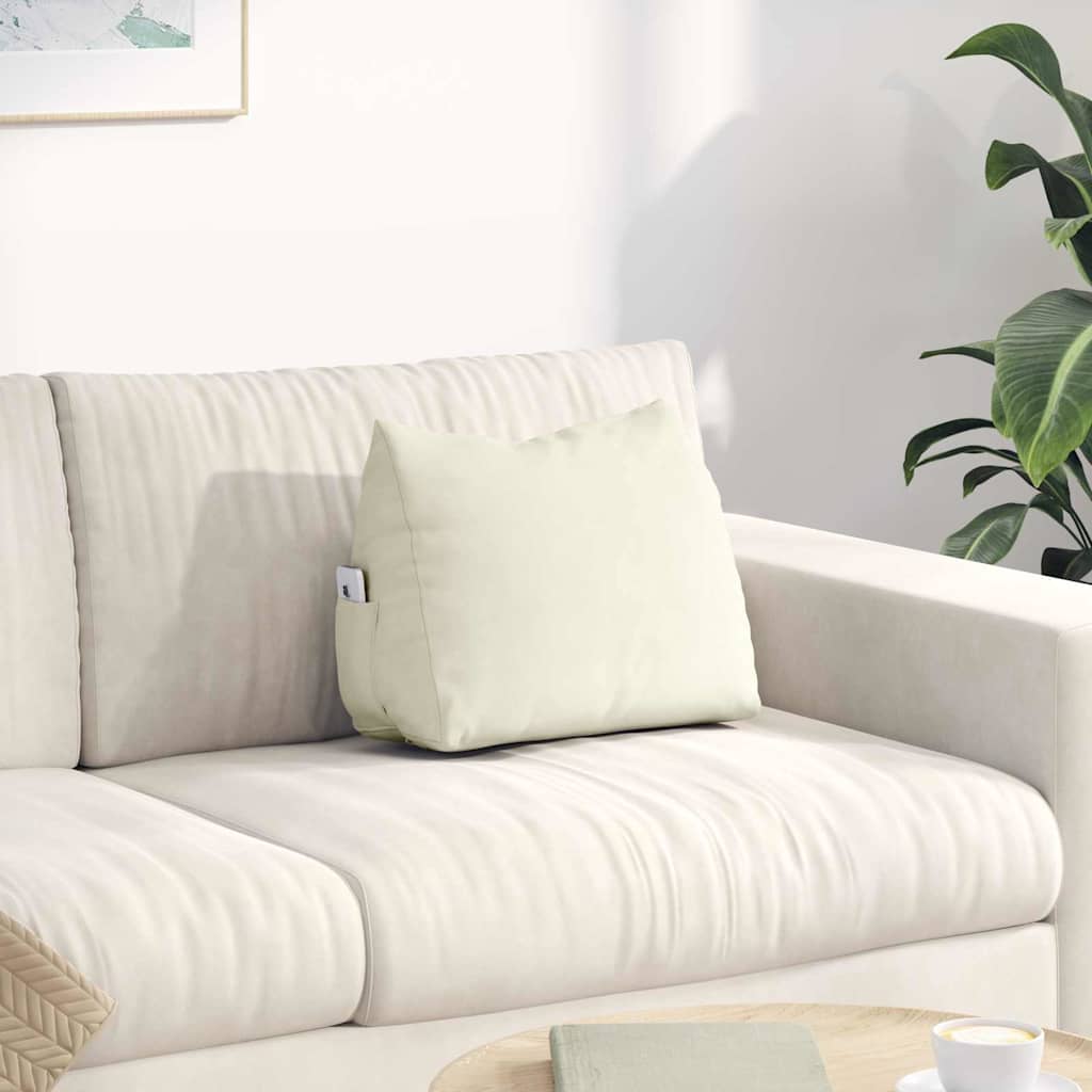 Vidaxl rugkussen crème 45 x 20 x 35 cm cordstof