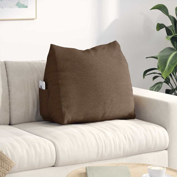 Vidaxl rugkussen bruin 60 x 20 x 50 cm stof
