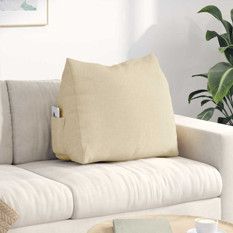 Vidaxl rugkussen crème 60 x 20 x 50 cm stof