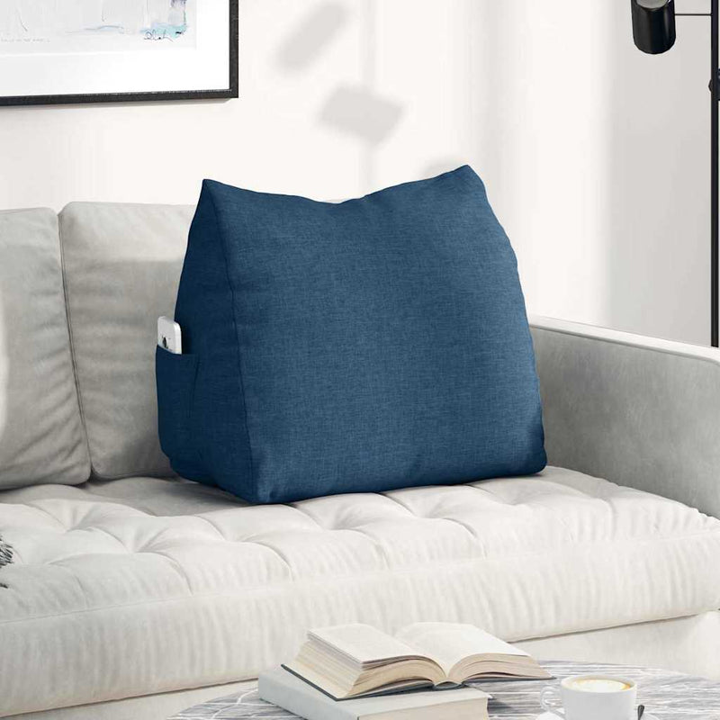 Vidaxl rugkussen blauw 60 x 20 x 50 cm stof