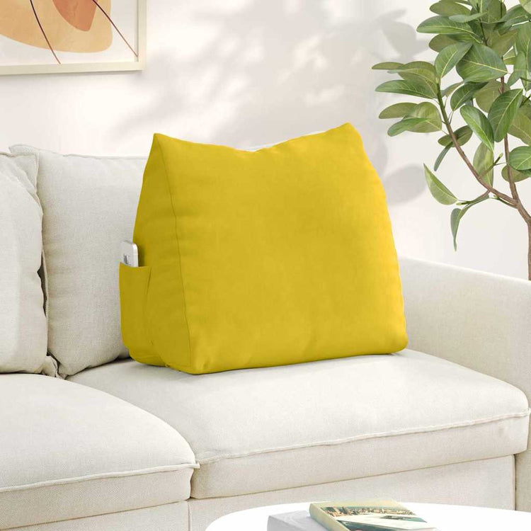 Vidaxl rugkussen geel 60 x 20 x 50 cm cordstof