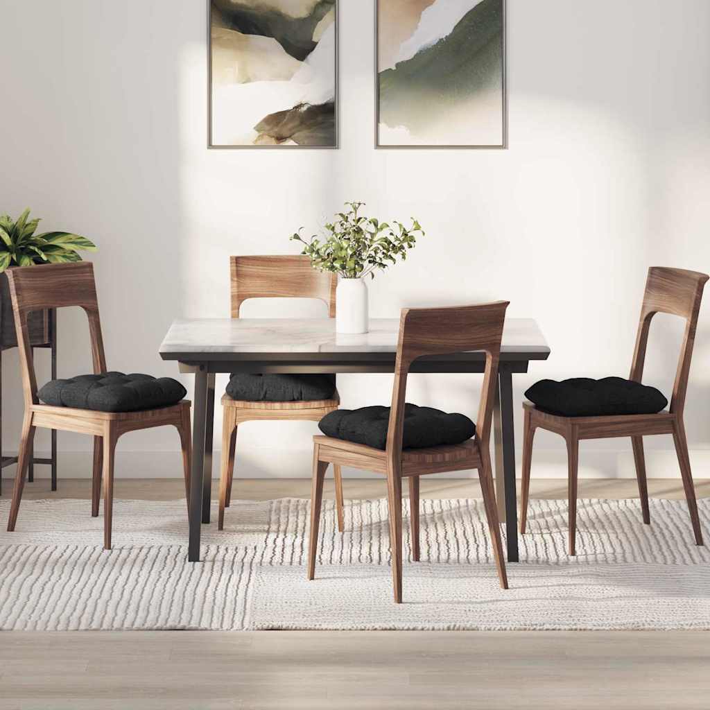Vidaxl zitkussens 4 st stof zwart 40 x 40 x 12 cm