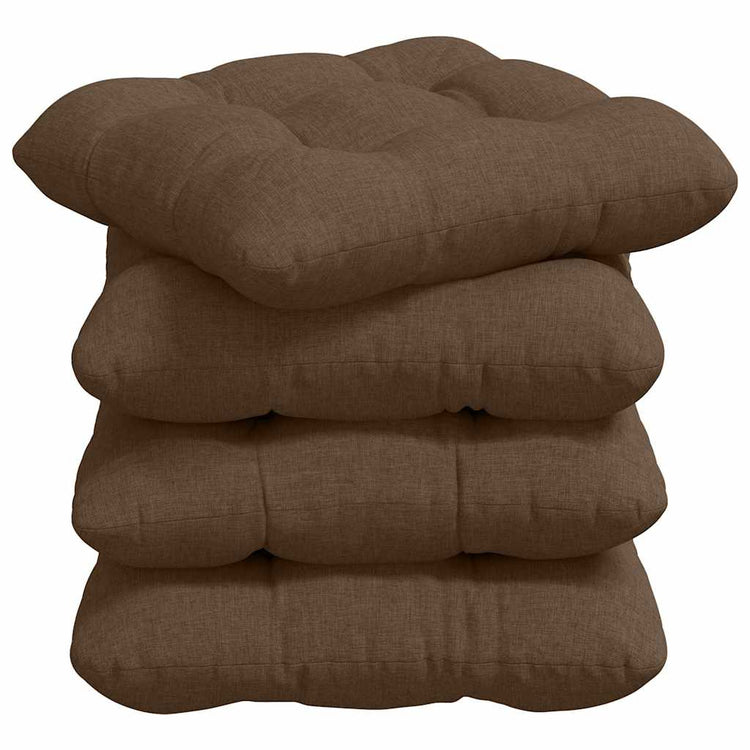 Vidaxl zitkussens 4 st stof bruin 40 x 40 x 12 cm