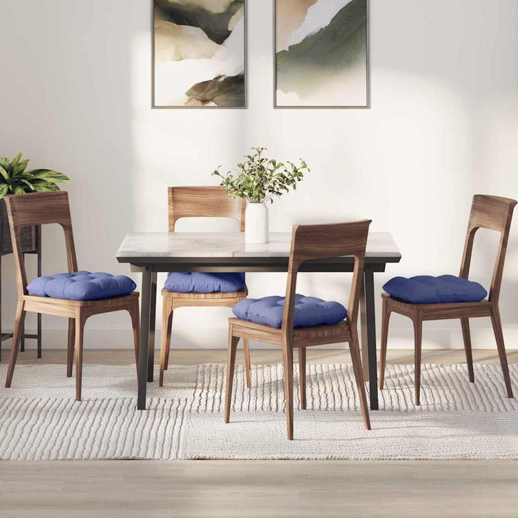 Vidaxl zitkussens 4 st stof jeans blauw 40 x 40 x 12 cm